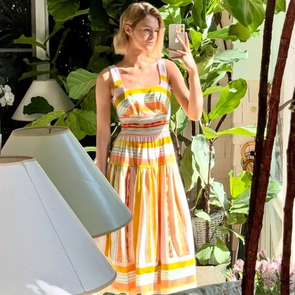 Hunter Bell Mara Abstract Stripe Midi Dress NWT Size 4 - Picture 12 of 14